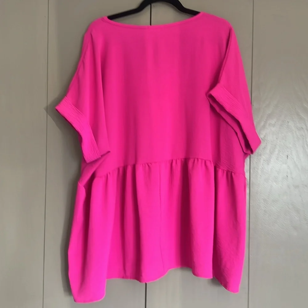 ☀️3/$20 Chic Soul Hot Pink Blouse - Picture 2 of 2